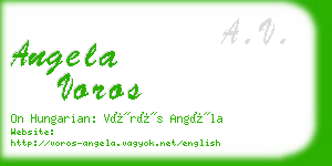 angela voros business card